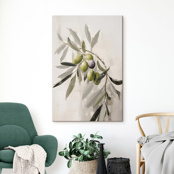 Painting of olives on a branch