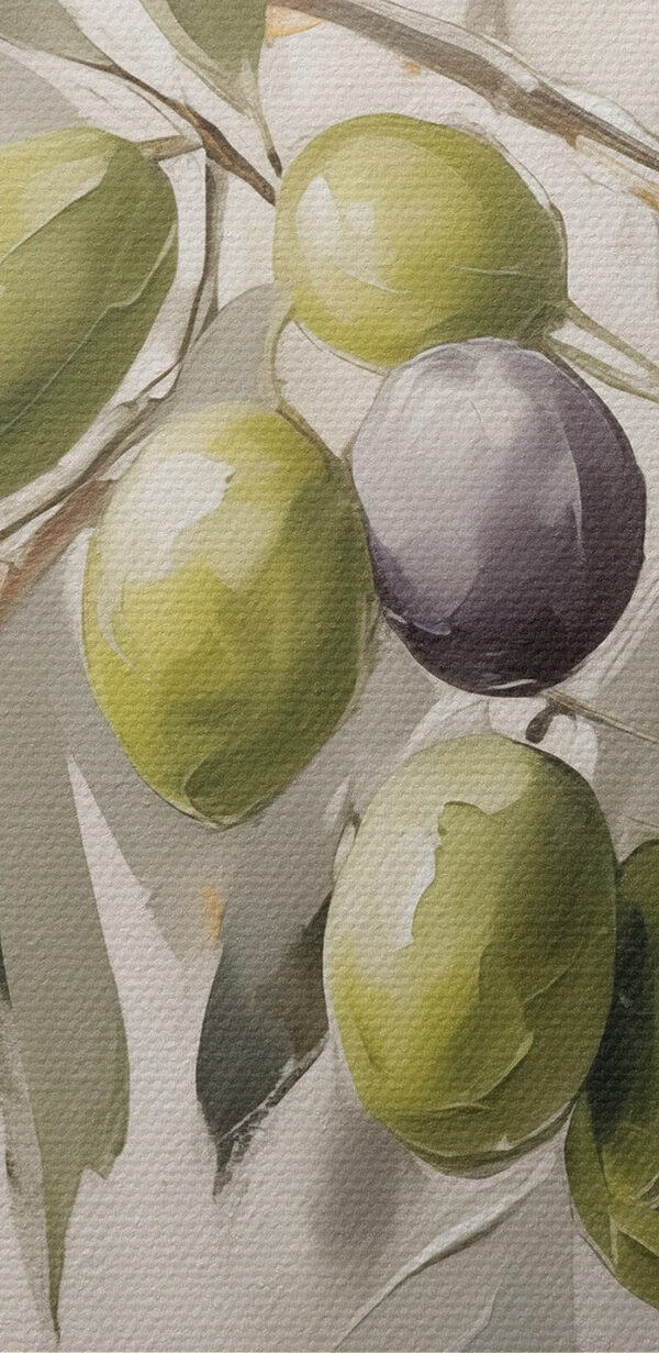Painting of olives on a branch