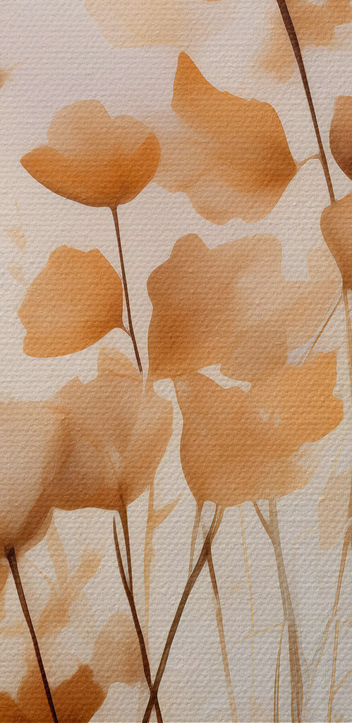 Soft blooms in warm hues blend