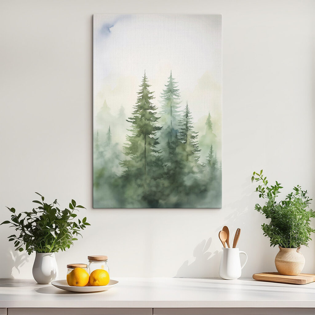 Group of trees in fog