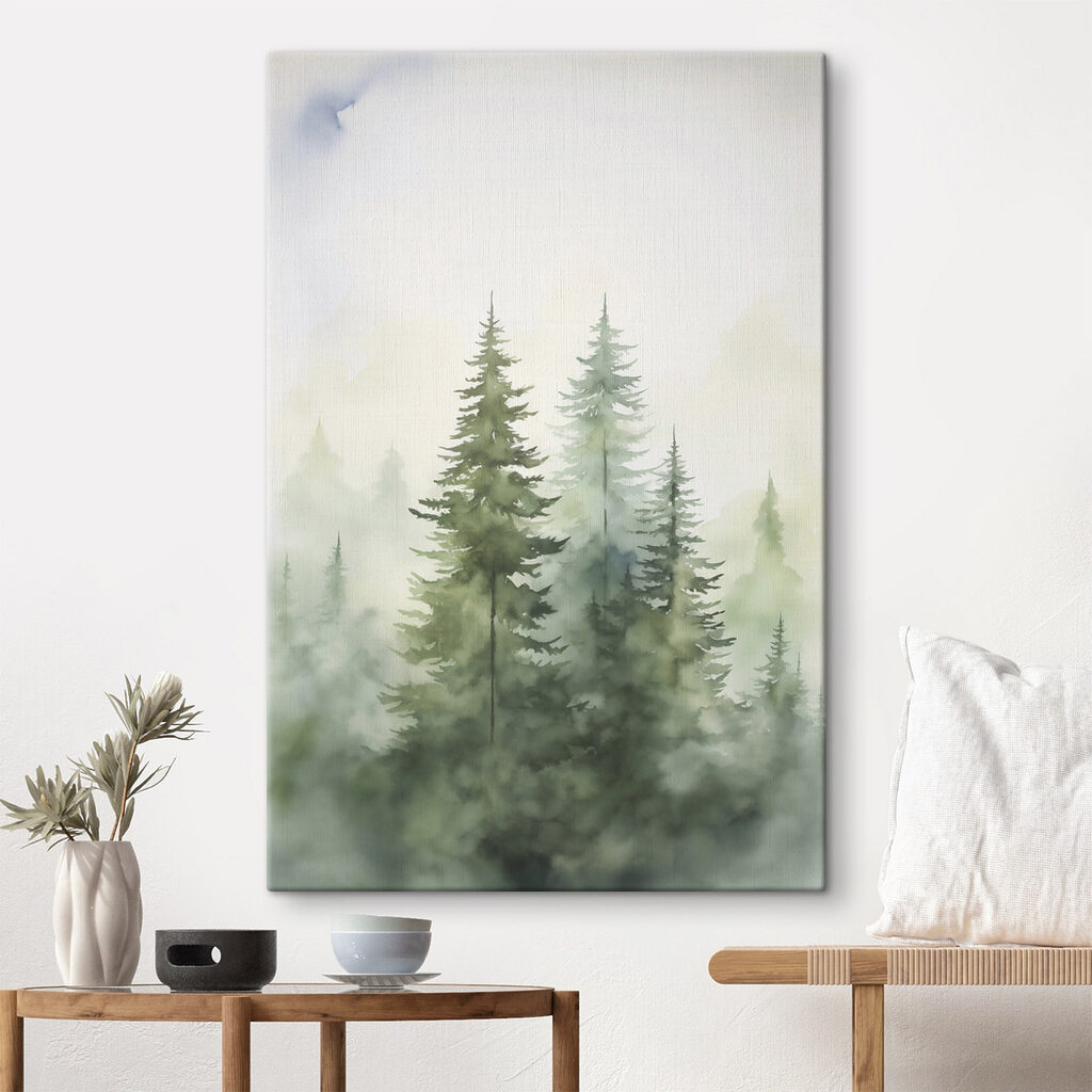 Group of trees in fog