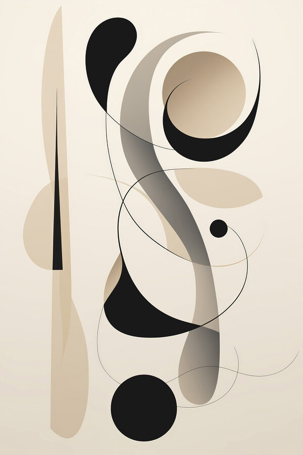 Black and white swirls and circles