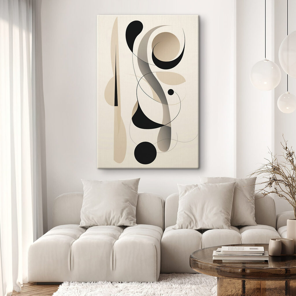 Black and white swirls and circles