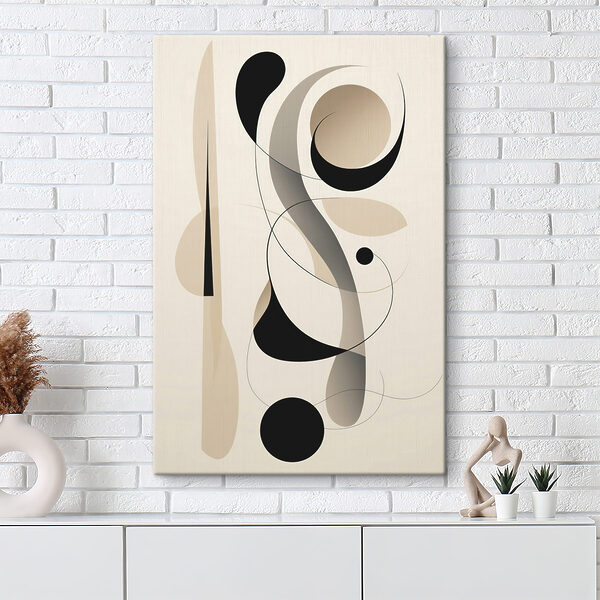 Black and white swirls and circles