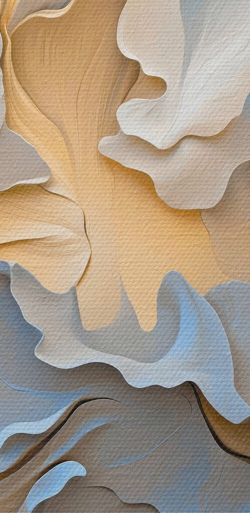 Soft waves of cream and blue hues Soft waves of cream and blue hues