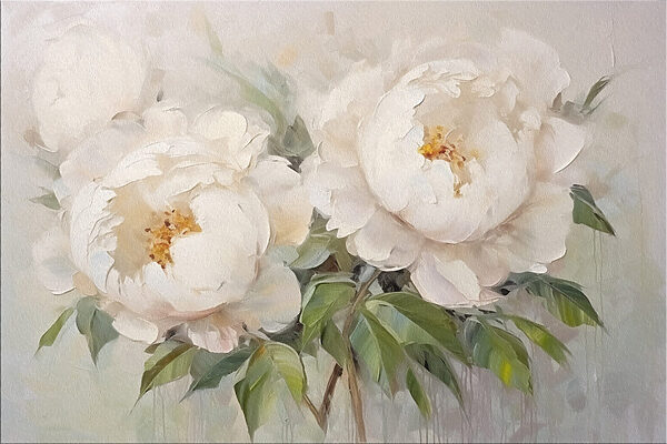 Painting of white flowers Painting of white flowers