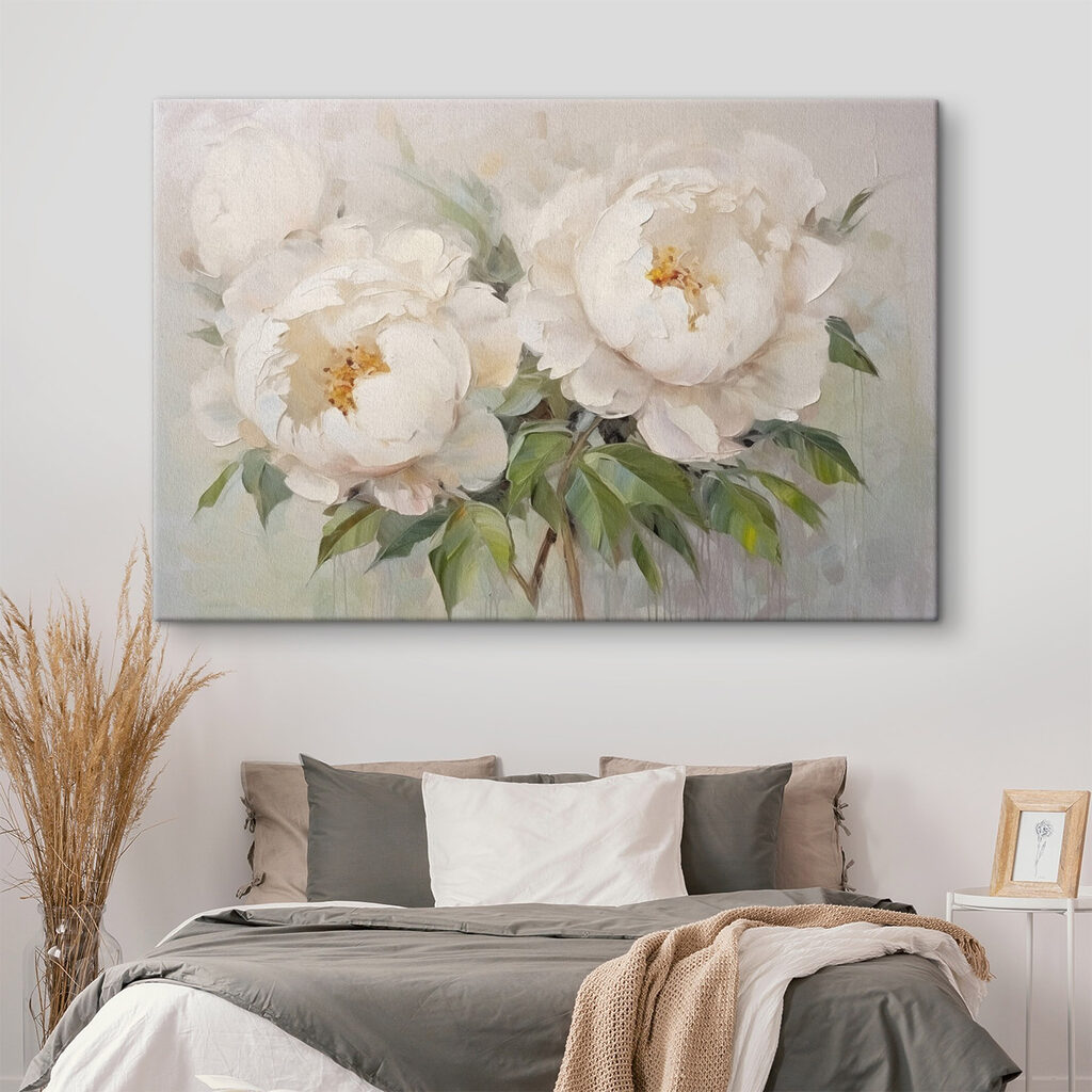 Painting of white flowers Painting of white flowers
