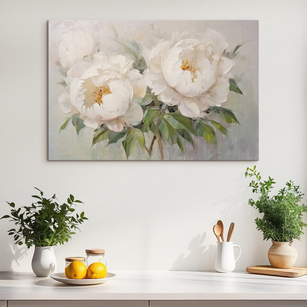 Painting of white flowers Painting of white flowers
