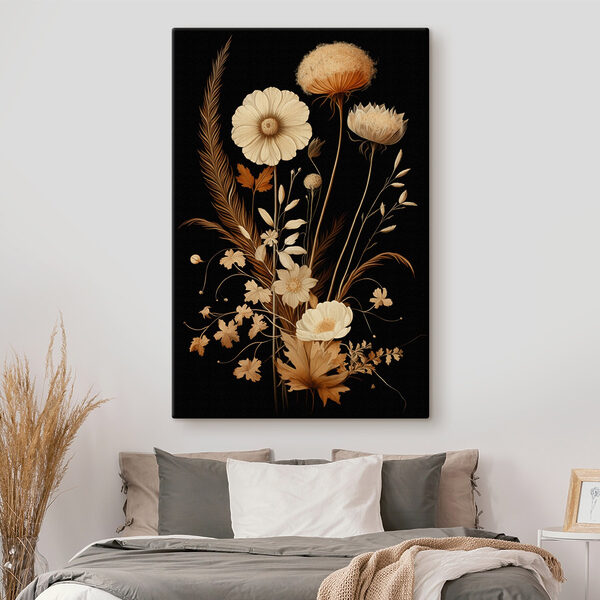 Tablouri Tablouri Flori elegante pe un fundal întunecat (SKU: s45272)
