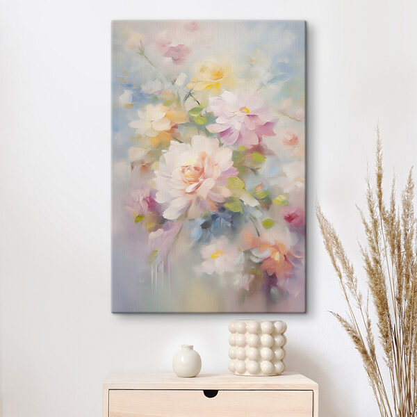 Tablouri Tablouri Tablou cu flori pe fundal albastru (SKU: s45301)