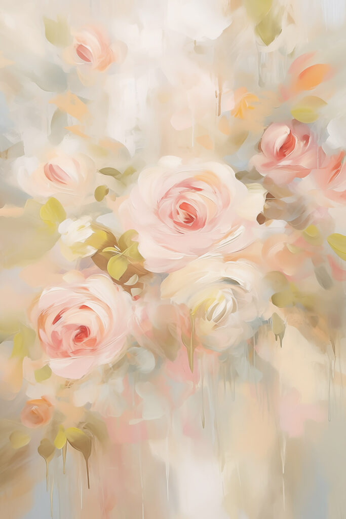 Painting of pink roses Painting of pink roses