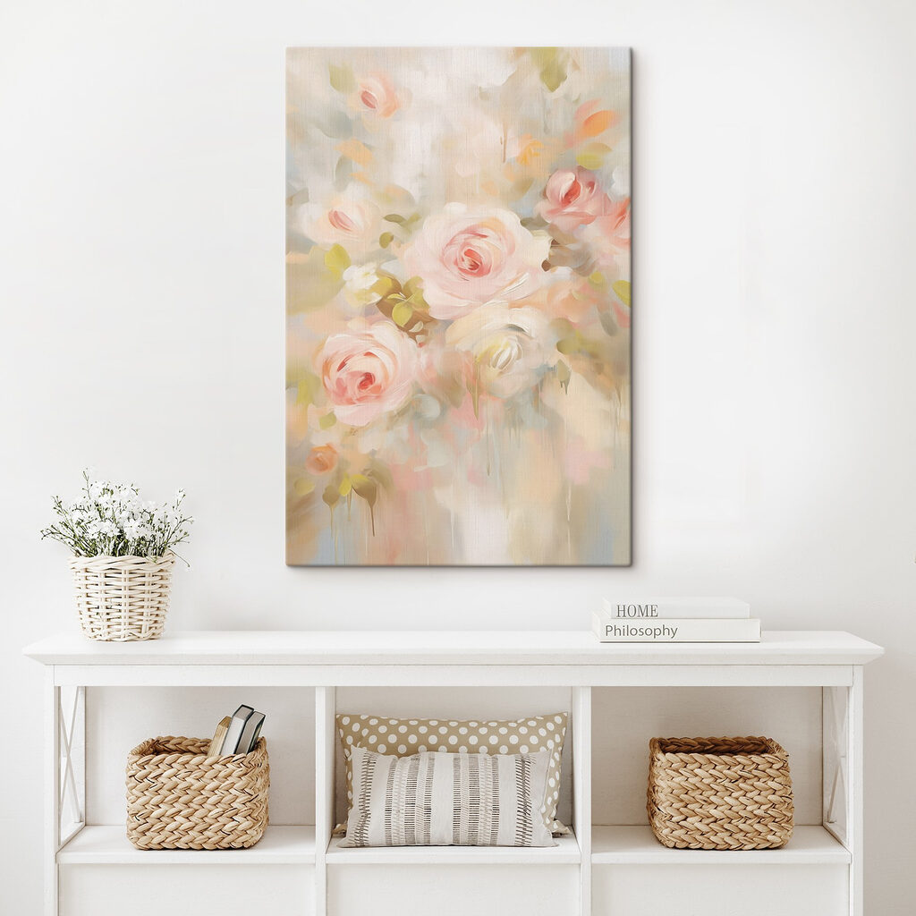 Painting of pink roses Painting of pink roses
