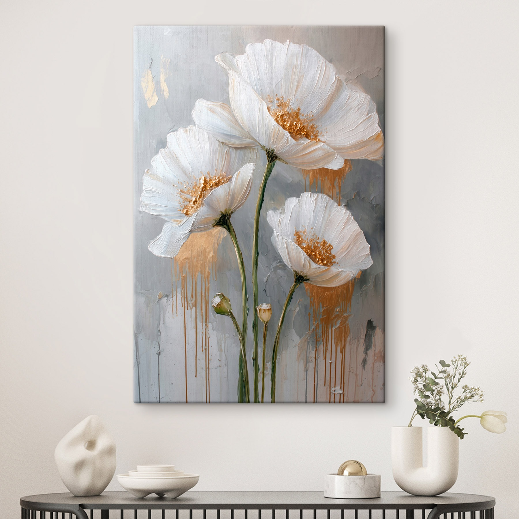 Painting of white flowers