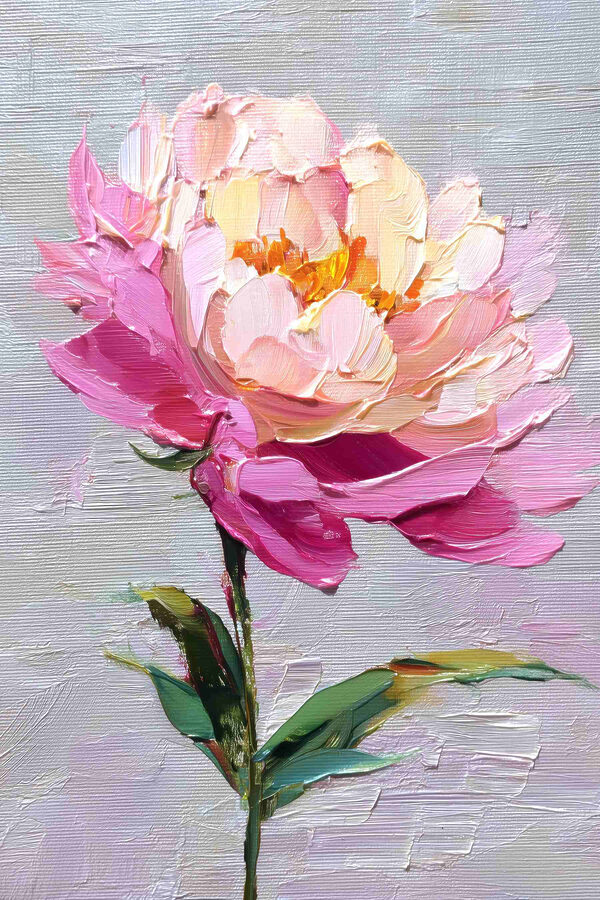 Painting of a pink flower