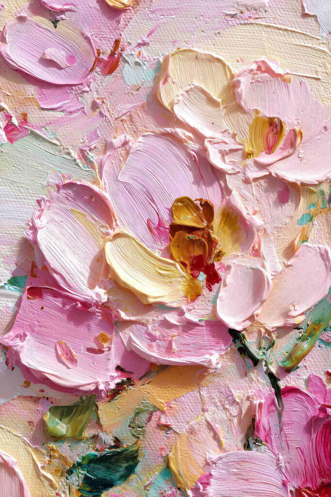 - Vibrant pink petals in soft hues