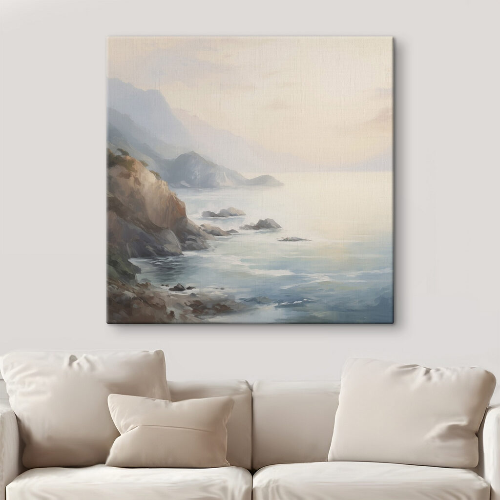 Painting of a rocky beach Painting of a rocky beach