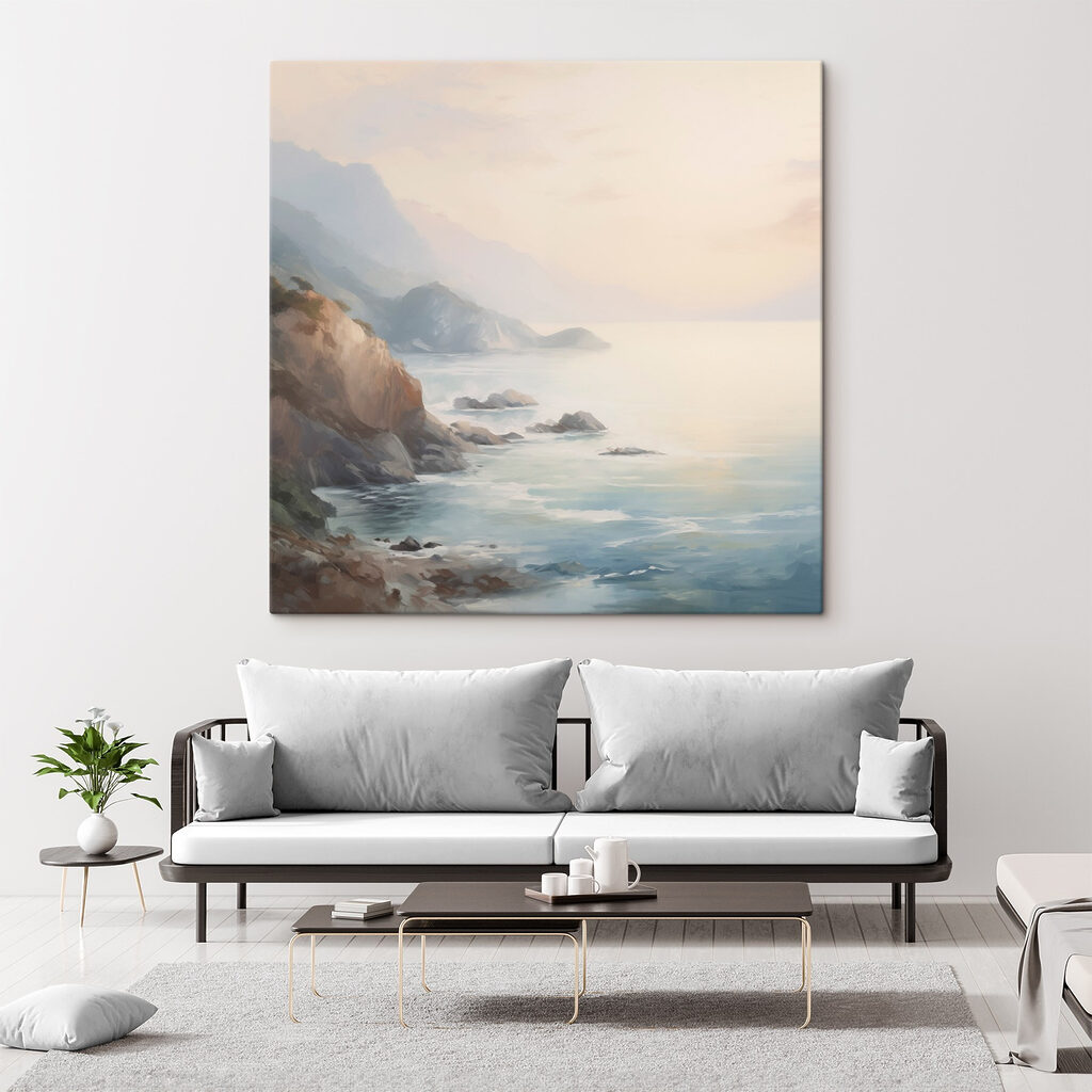 Painting of a rocky beach Painting of a rocky beach