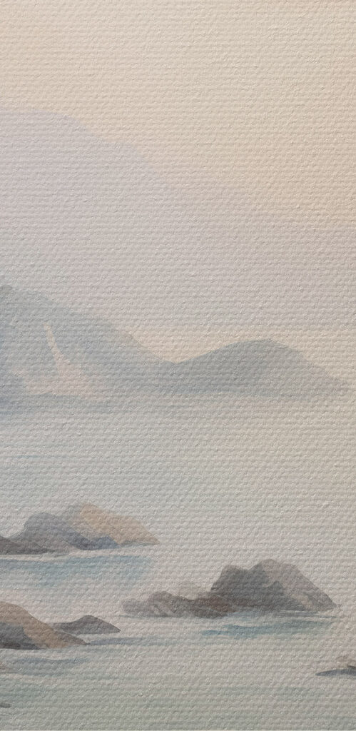 Painting of a rocky beach Painting of a rocky beach