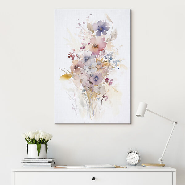 Painting of flowers on a white background Painting of flowers on a white background