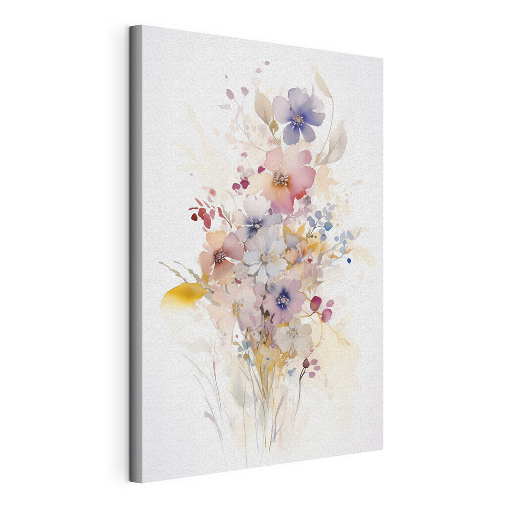 Painting of flowers on a white background Painting of flowers on a white background
