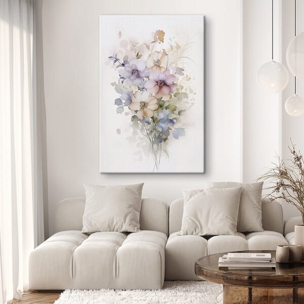Painting of flowers on a white background Painting of flowers on a white background