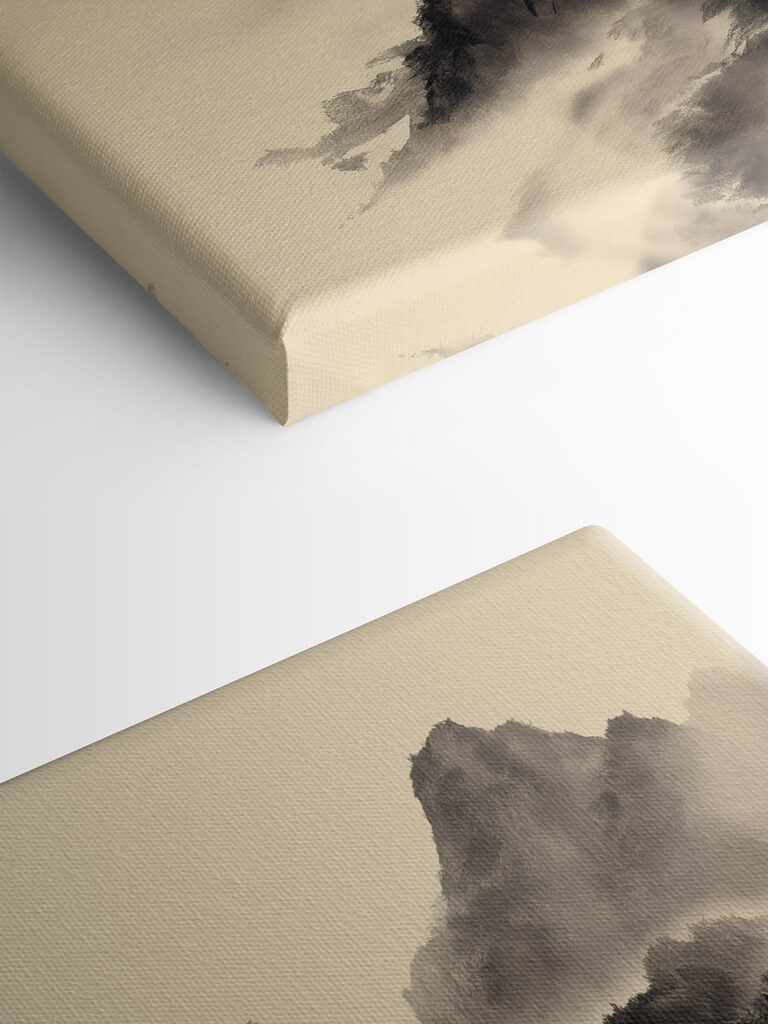 Mountain range with fog