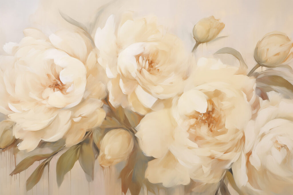 Painting of flowers on a white background