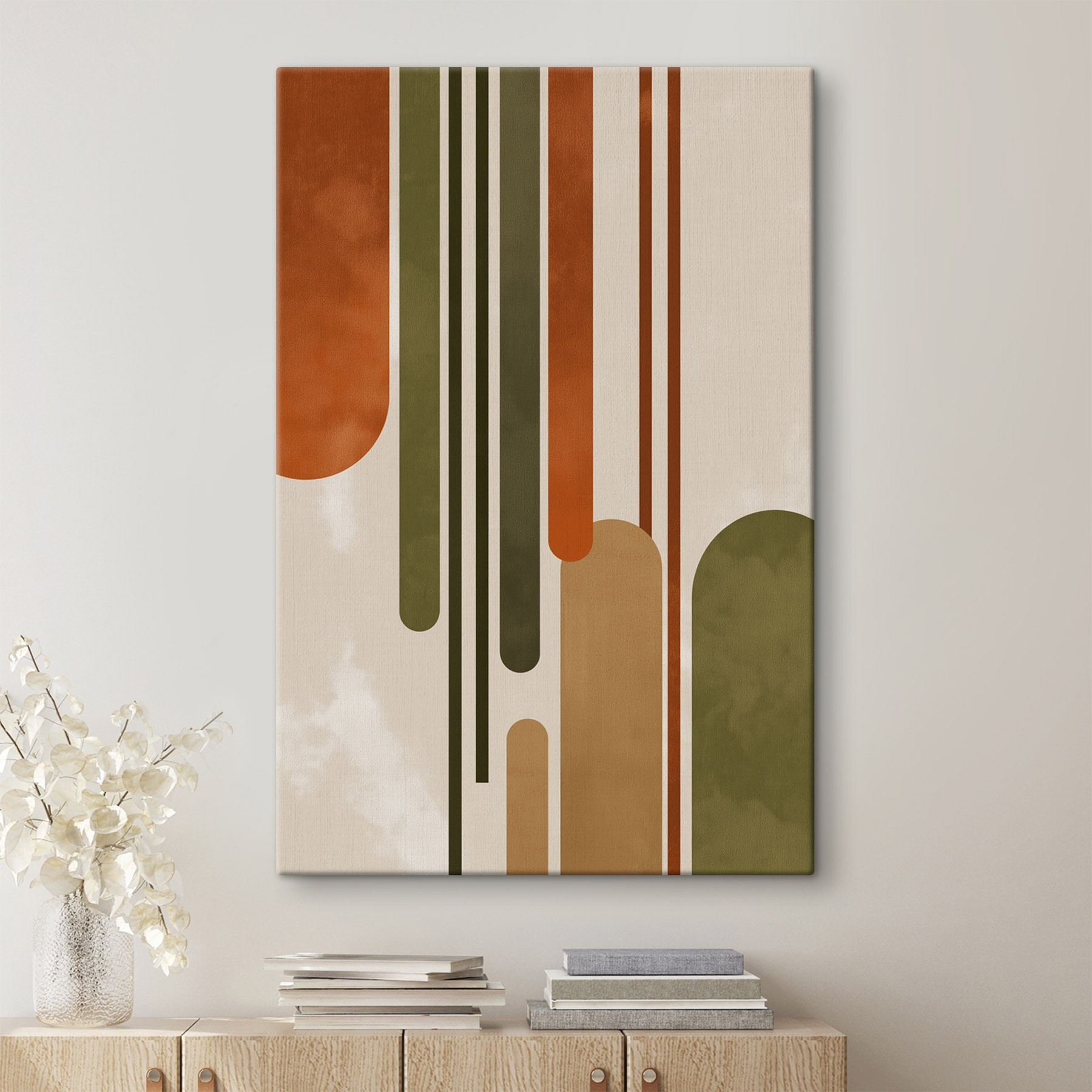 Colorful art piece with lines and dots