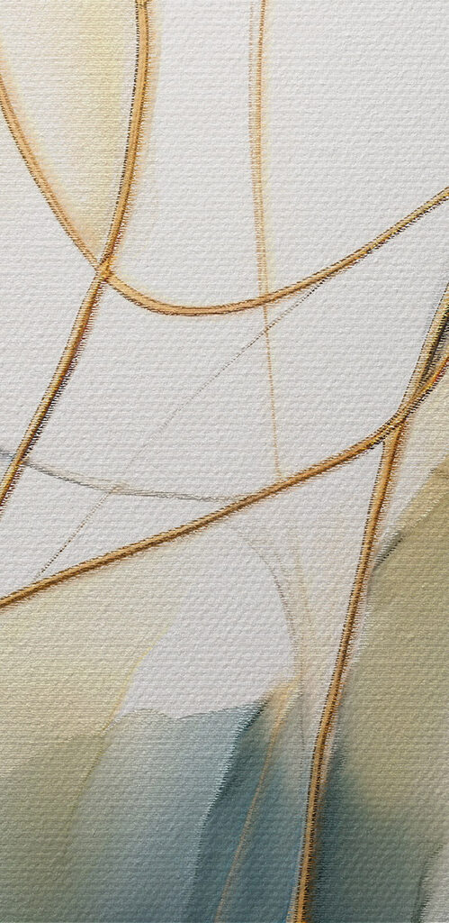 Fluid lines and warm hues intertwine