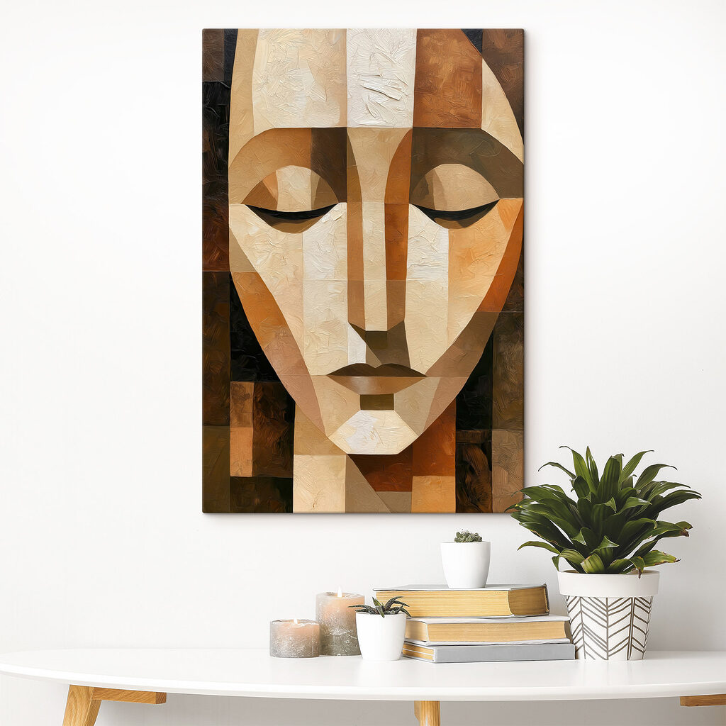 Serene face in soft tones