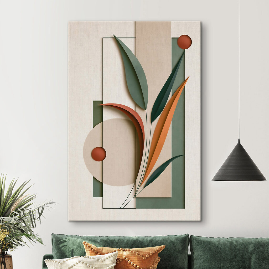 Artwork of leaves and circles