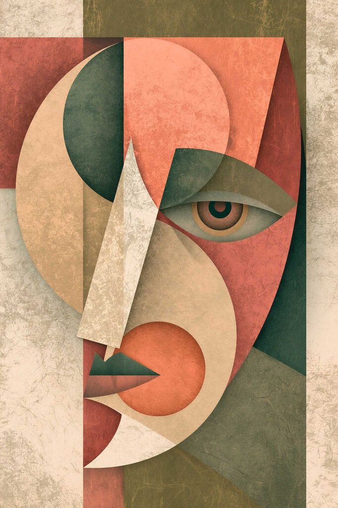 Face with a circle and a red and green circle