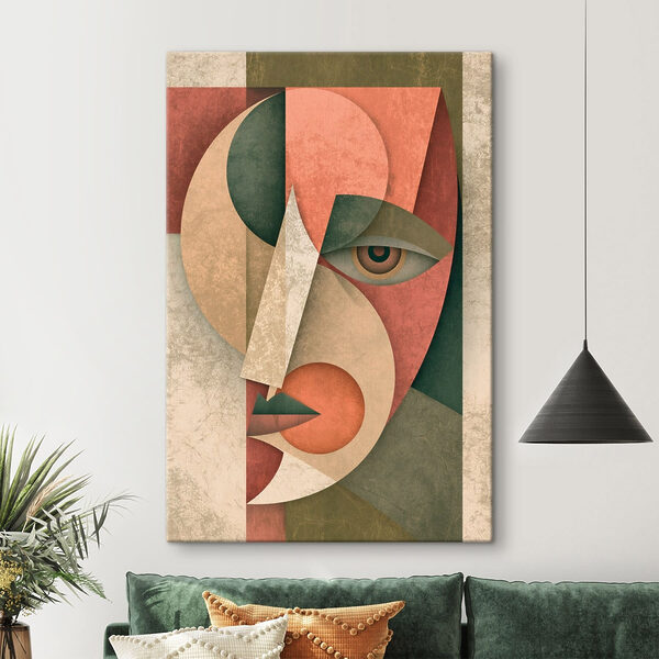 Face with a circle and a red and green circle