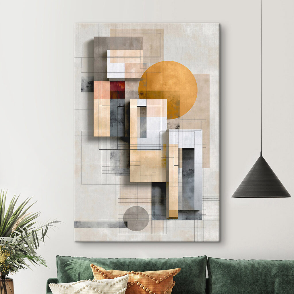 Painting of geometric shapes and lines