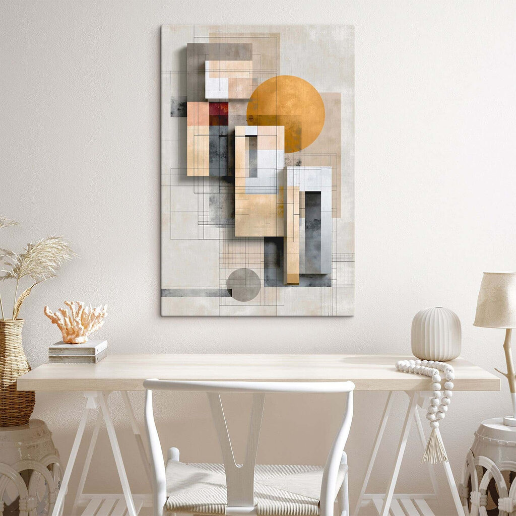 Painting of geometric shapes and lines