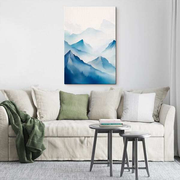 Watercolor of a mountain range