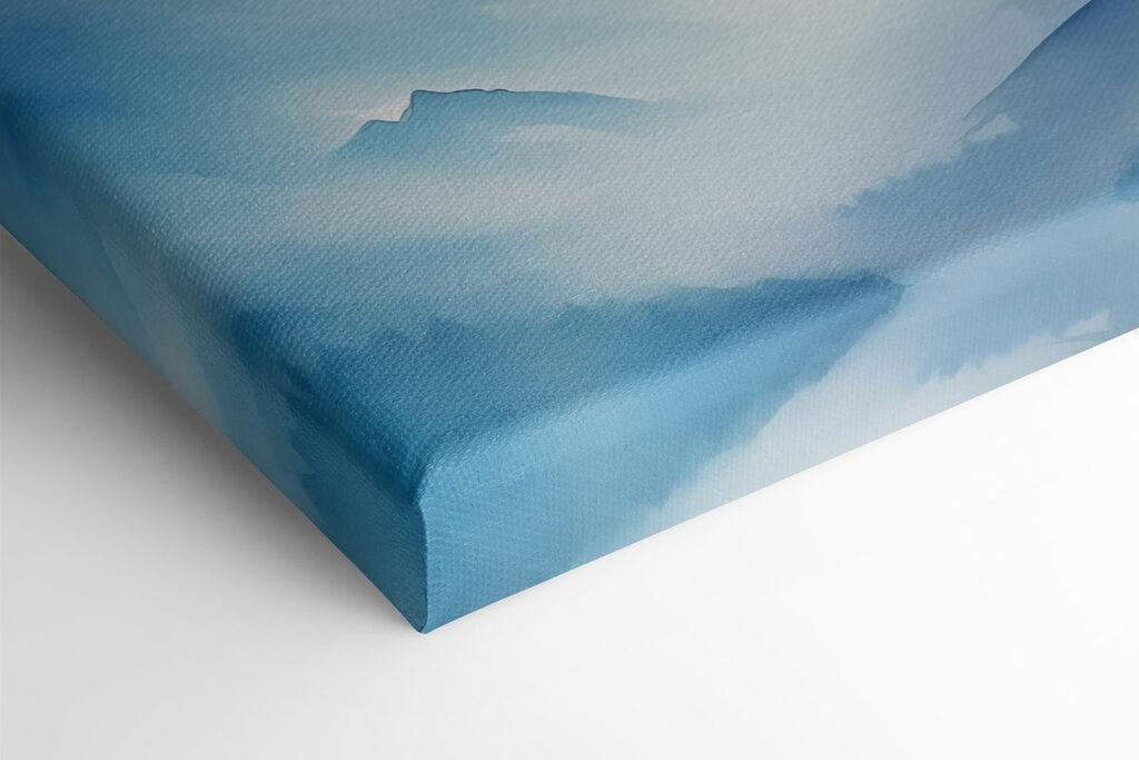 Painting of mountains and fog Painting of mountains and fog