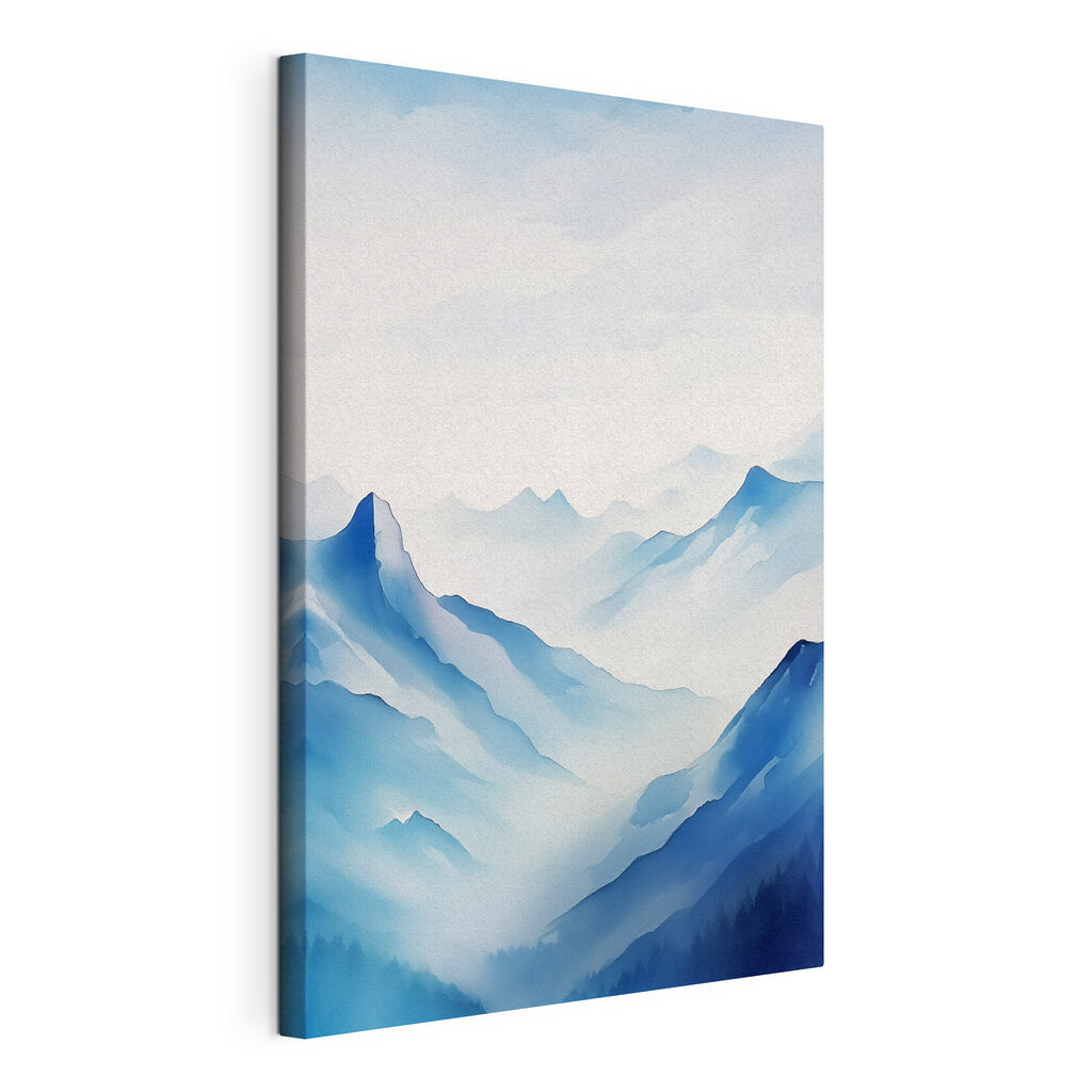 Painting of mountains and fog Painting of mountains and fog