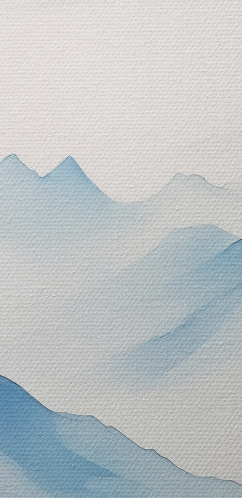 Painting of mountains and fog Painting of mountains and fog