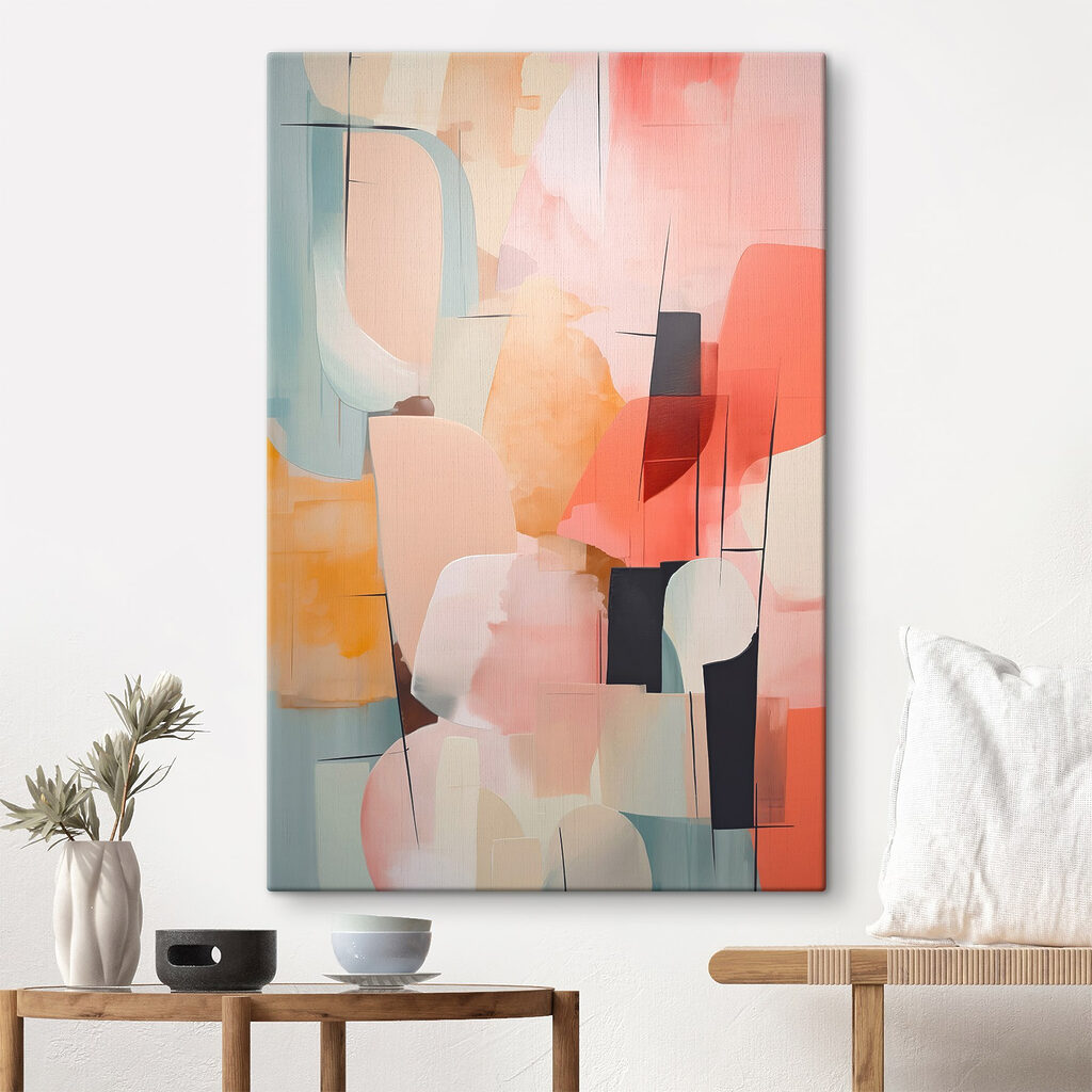 Colorful art piece with different shapes Colorful art piece with different shapes