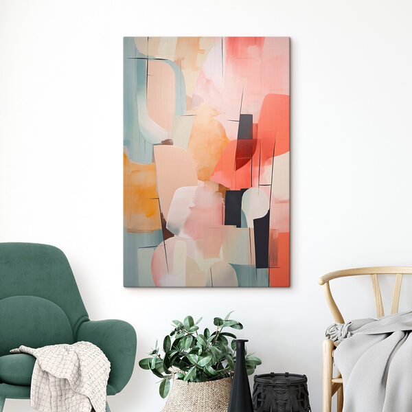 Colorful art piece with different shapes Colorful art piece with different shapes