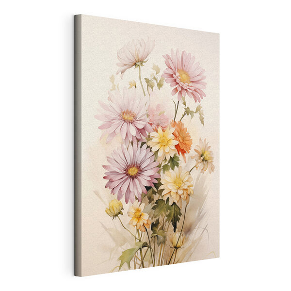 Tablouri Tablou cu flori pe fundal alb (SKU: s45559) Tablouri Tablouri Tablou cu flori pe fundal alb (SKU: s45559)