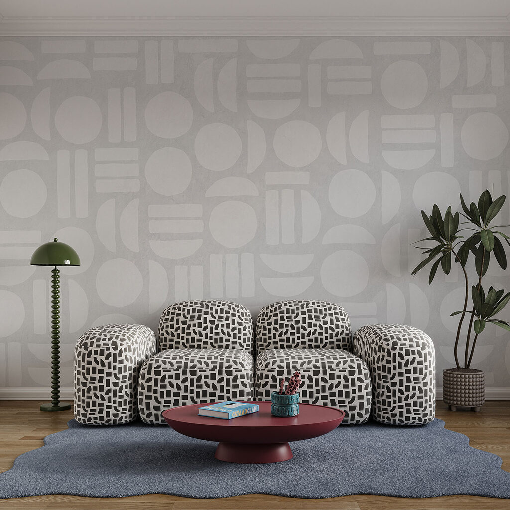 Fundal alb cu forme geometrice