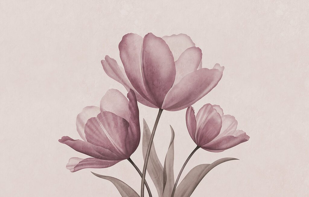 Elegant tulips in soft pastel hues