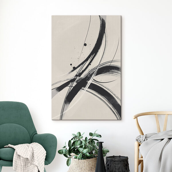 Tablouri Tablouri Imagine alb-negru cu un motiv în formă de spirală (SKU: s45583)