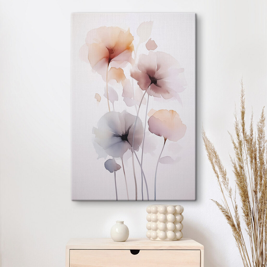 Painting of flowers on a white background
