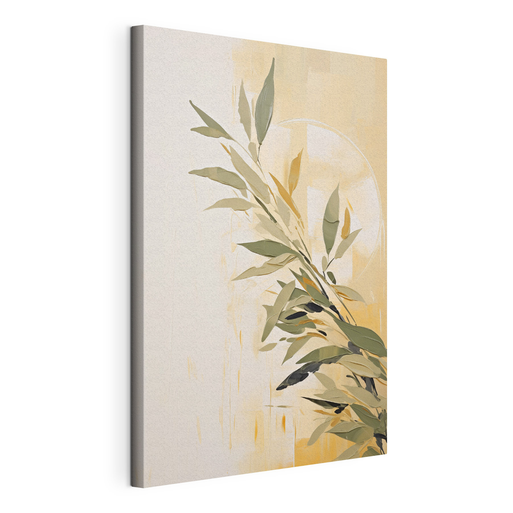 Painting of a branch with leaves Painting of a branch with leaves