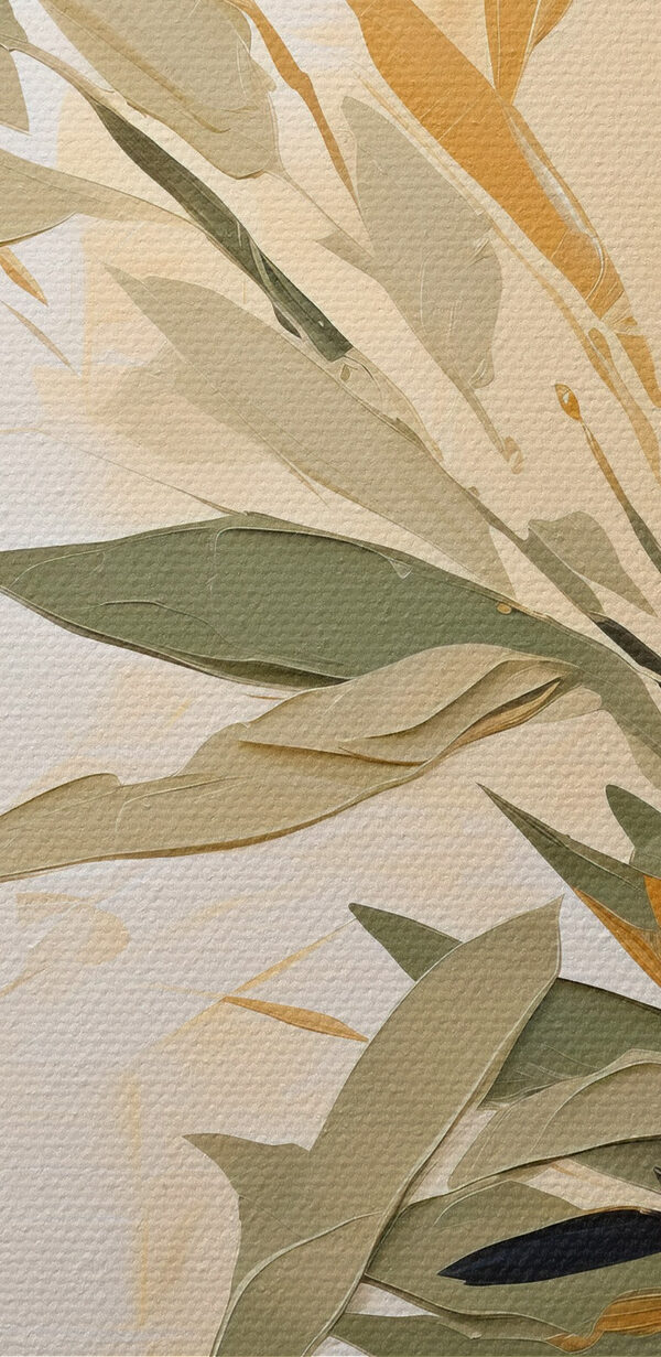 Painting of a branch with leaves Painting of a branch with leaves