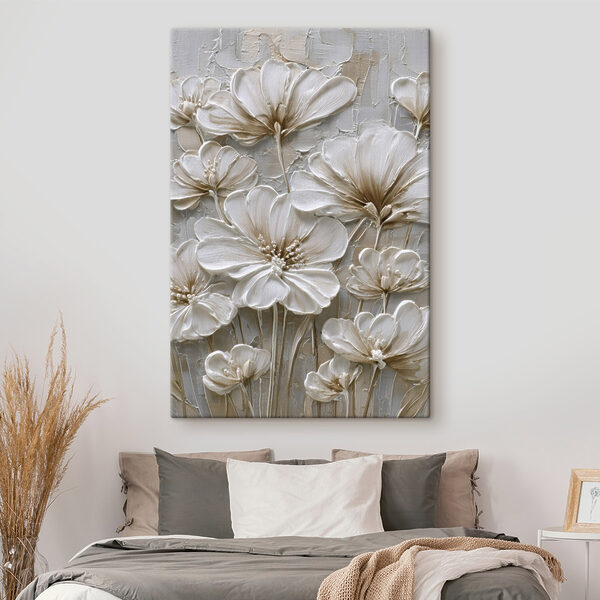 Delicate blooms on textured surface