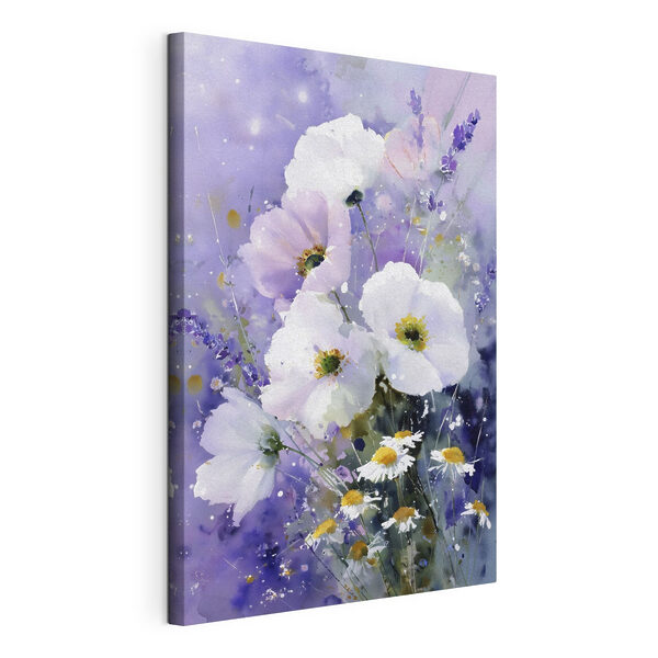 Tablouri Tablouri Tablou cu flori pe un fundal violet (SKU: s45719)